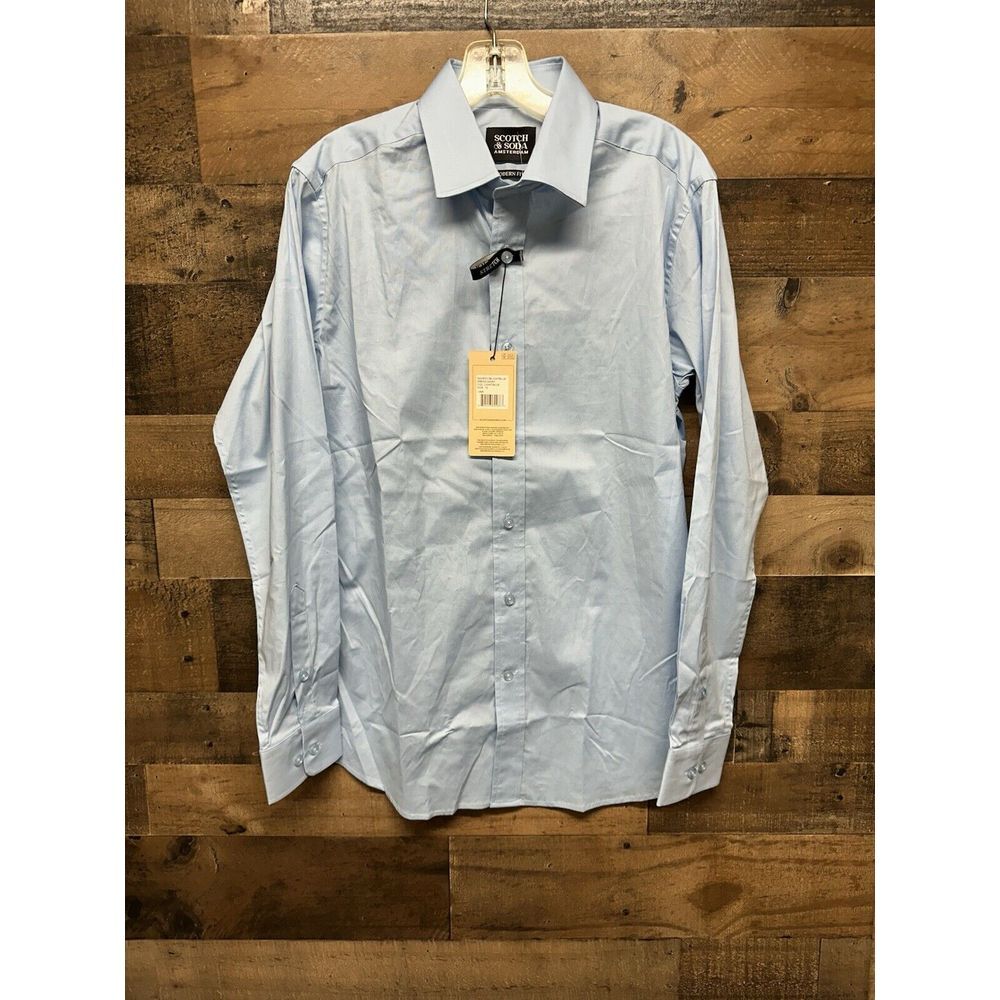 NWT Scotch & Soda Men's Modern Fit Long Sleeve Dress Shirt Size 15